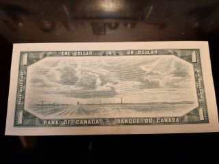 Vintage Canada 1954 Ottawa One ($1) Dollar Note Serial O/z 0001599