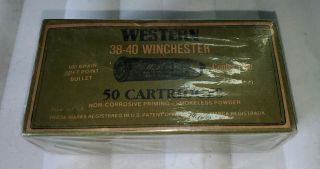 Western 38 - 40 Winchester 50 Cartridge Empty Box