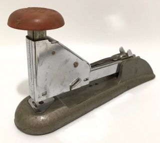 Vintage Bates H - 30 Industrial Heavy Duty Office Desk Stapler Mercury Rubber Top