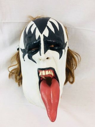 Vintage 1997 Magic Group Kiss Gene Simmons Latex Rubber Mask Long Tongue Movie