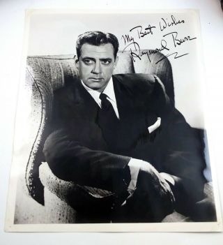 Raymond Burr Autographed Vintage Black & White Photo 8x10