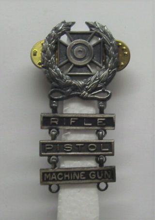 Vintage Army Basic Qualification Expert Badge & Rifle Pistol Machine Gun Bars
