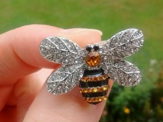 Cute Bee Brooch Pin Vintage Style Diamante Honey Bee Bumble Bee