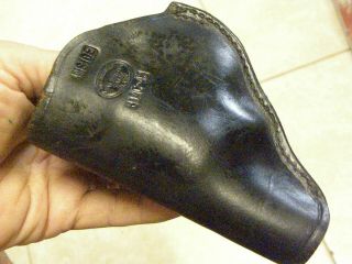 Police Leather Duty Holster Vintage Bucheimer B14c - 42 Black Back Up