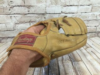 Vintage RAWLINGS DW12 Leather Official SOFT - BALL Glove Mitt RH Made in USA 4