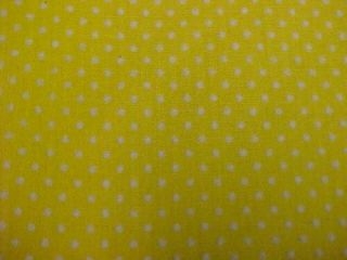 Vintage Cotton Fabric Dotted Swiss Lemon Yellow White Remnant 1950s Era