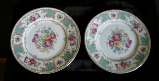 2 Vintage Old Ivory Syracuse China Romance Green Bread & Butter 6¼ " Plates