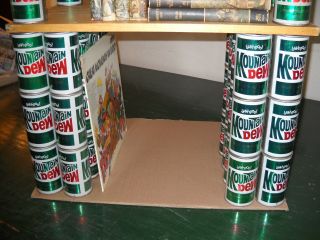 Stack of 3 Vintage 1960 ' s Straight Steel Pull Top Tab MOUNTAIN DEW CANS 2