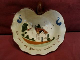 Wonderful Vintage Torquay Motto Ware Cottage Pattern Handled Decorative Dish
