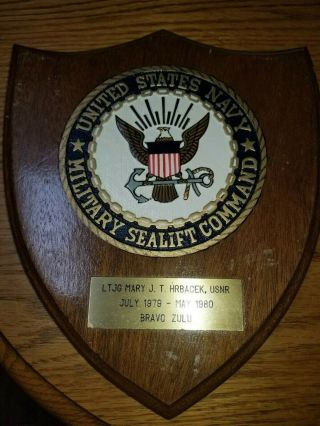 Vintage United States Navy Military Sealift Command Plaque