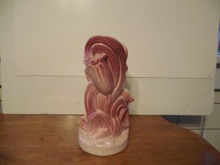Vintage Royal Haeger Art Pottery Vase Made In Usa 8 1/2 " Tall Pink Rose