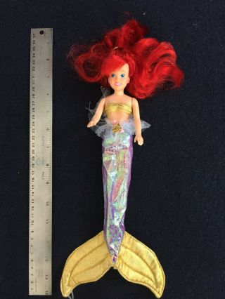 Vintage Little Mermaid Royal Princess Ariel Doll With Crown And 2 Outfits