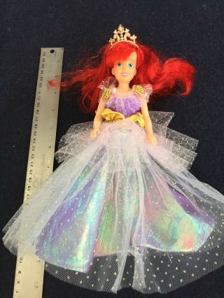 Vintage Little Mermaid royal Princess Ariel Doll with crown and 2 outfits 3