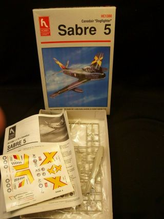 Vintage Hobby Craft Canadair Dogfighter Sabre 5 Military Jet Model Kit Hc1386