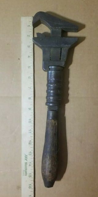 Vintage Bemis & Call Double Side Adjustable Monkey Wrench Antique Rare Farm Tool