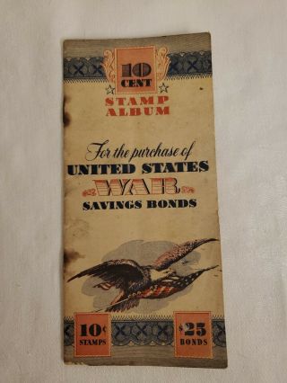 Vintage World War 2 Postal Savings War Bond Book With Three (3) 10 Cent Stamps