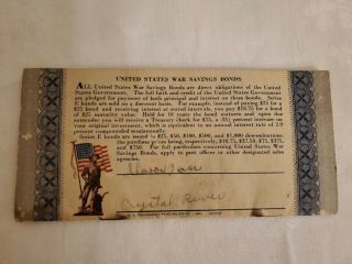 Vintage World War 2 Postal Savings War Bond Book with three (3) 10 Cent Stamps 2