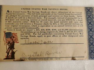 Vintage World War 2 Postal Savings War Bond Book with three (3) 10 Cent Stamps 3