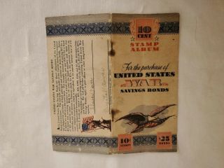 Vintage World War 2 Postal Savings War Bond Book with three (3) 10 Cent Stamps 4