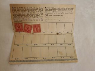 Vintage World War 2 Postal Savings War Bond Book with three (3) 10 Cent Stamps 5