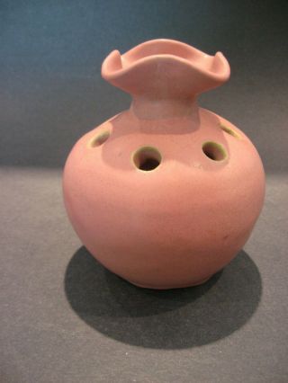 Vintage Cornelison Art Pottery Vase W/ Flower Frog Matt Glaze Bybee Kentucky