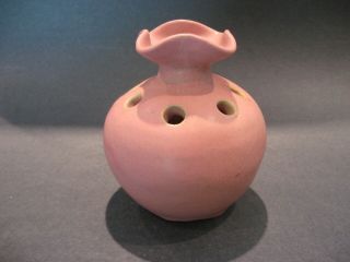 Vintage Cornelison Art Pottery Vase w/ Flower Frog Matt Glaze Bybee Kentucky 3