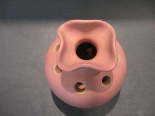 Vintage Cornelison Art Pottery Vase w/ Flower Frog Matt Glaze Bybee Kentucky 4
