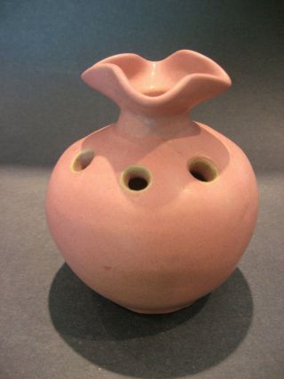 Vintage Cornelison Art Pottery Vase w/ Flower Frog Matt Glaze Bybee Kentucky 5