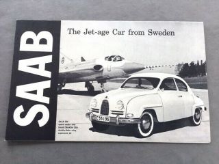 1960 Saab 93f Vintage Car Sales Brochure - Jet - Age Sweden 93
