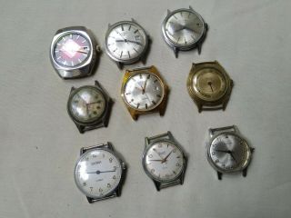 Joblot Vintage Gents Watches Spares/repairs Rotary Everite Sekonda