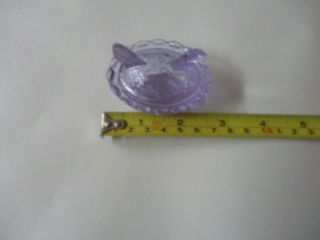Vintage Boyd Art Glass Covered Rooster / Chick Salts Lavender Euc Small Size