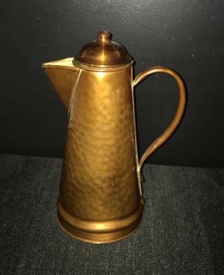 Vintage Gregorian Hammered Copper Pitcher Kettle With Lid Country Kitchen