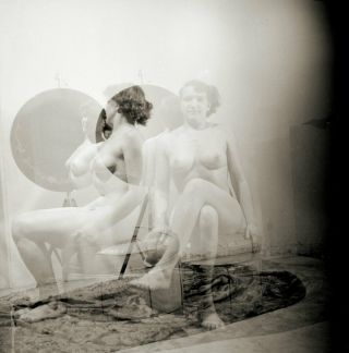 Vintage Pinup Negative 1950s Sexy Blonde Double Exposure (nudes)
