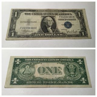 Vintage $1 1935 - C Silver Certificate One Dollar Bill Washington Blue Seal