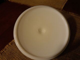 Rare Vintage Fenton Hobnail Milk Glass Covered Dish Stamped 4