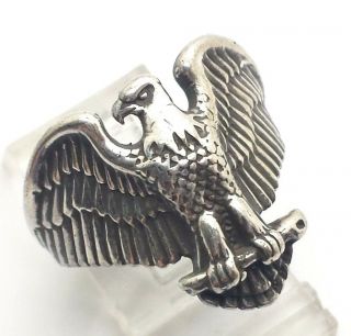 Vintage Eagle Design Band Fine Sterling Silver 925 Ring 10g Sz10.  25 A3044
