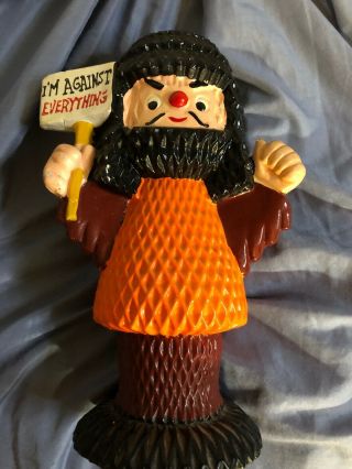 Vintage Fine Quality Lego Hippie Figurine Bank Japan With Protest Sign 4661