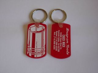 Vintage Snap On Tools Red Plastic Key Ring Chain