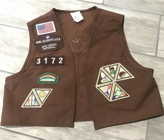 Girl Scout Brownie Vest With Patches Vintage
