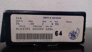 Vintage Smith & Wesson 36.  38 Caliber Cardboard Revolver With Papers