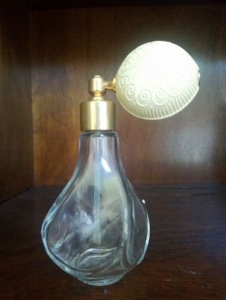 Vintage Clear Glass Perfume Bottle With Atomizer