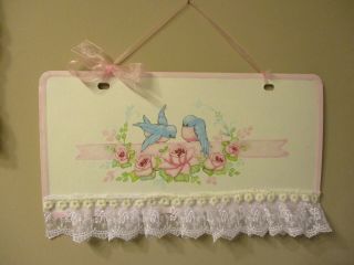Shabby Chic Hand Painted Roses - Hand Painted Vintage License Plate