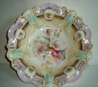 Vintage Royal Vienna Germany Floral Embossed Bowl
