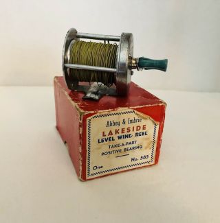 Vintage Abbey & Imbrie " Lakeside " Level Wind Casting Reel No.  585
