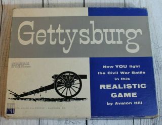 Gettysburg Board Game Avalon Hill 501 Civil War Battle Strategy Vintage 1964