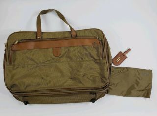Vintage Hartmann Luggage Shoulder Bag Carry - On Travel Canvas & Leather 21 "