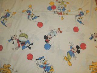 Vtg Walt Disney Productions Mickey Minnie Mouse Twin Bed Sheet Large Characters