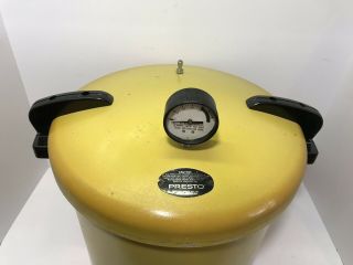 Vintage Pressure Cooker 1970 ' s Presto Pressure Canner Cooker Harvest Yellow 21QT 2