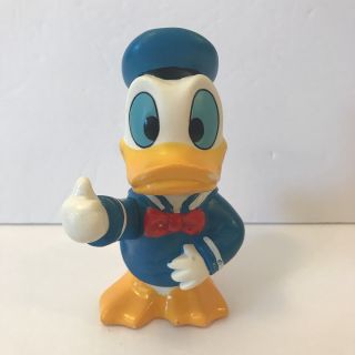 Vintage 6.  5 " Donald Duck Plastic Piggy Bank Walt Disney Productions Hong Kong