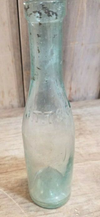 Vintage Jtt & Baker Chem Co Aqua Blue Bottle Blob Top Antique